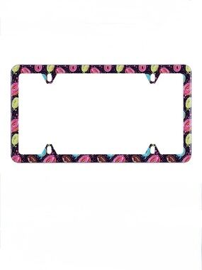 Colorful Donut Pattern License Plate Frame